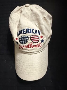 American Sweetheart Embroidered White Baseball Cap